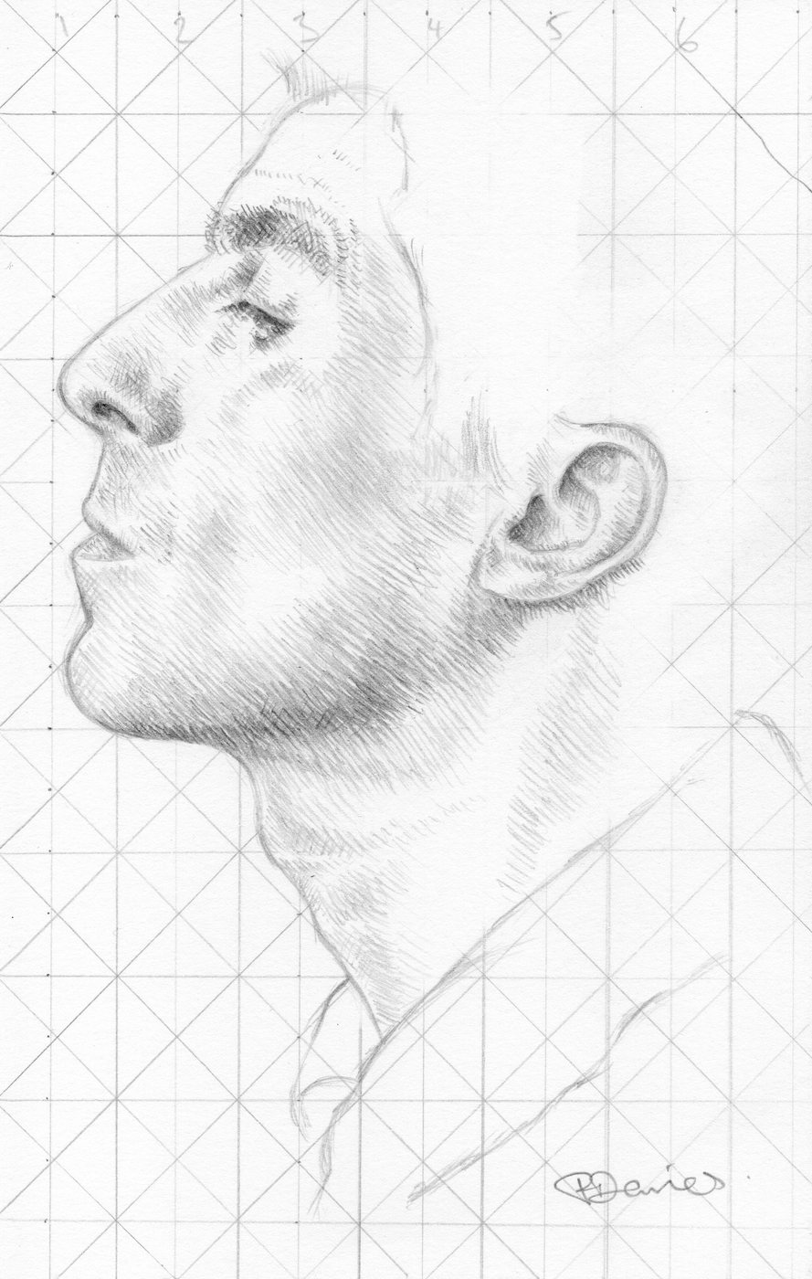 Graphite portrait of Liam Gallagher